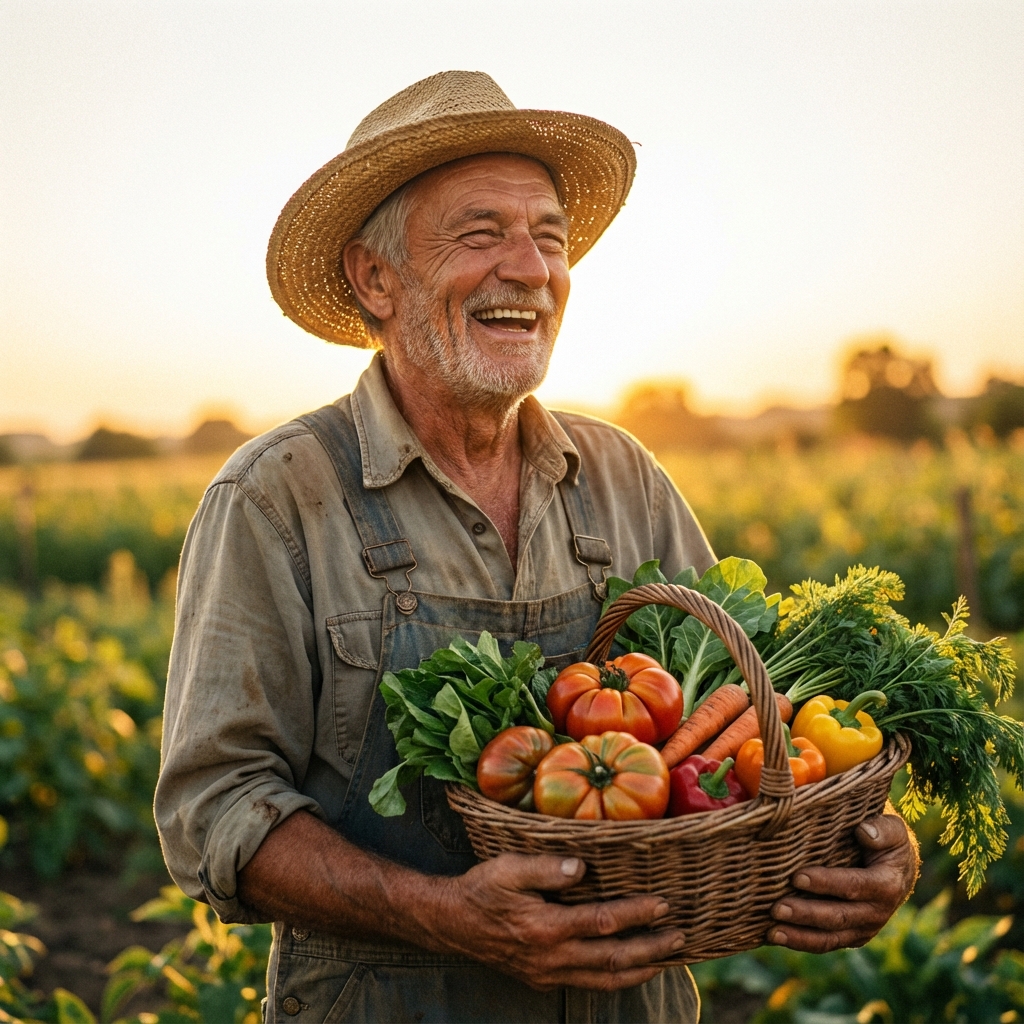 Farmer with Harvest